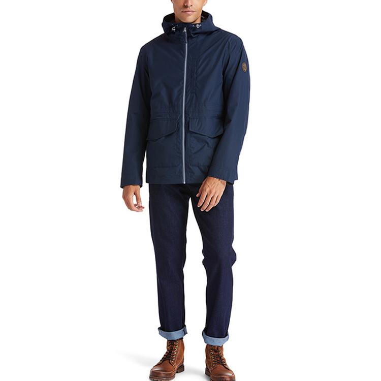 Timberland Chaqueta Casual Transpirable de Color Sólido con Capucha para Hombre Azul Marino A2EQT-433