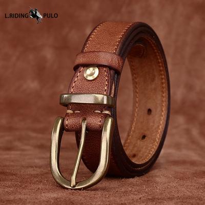 Mode Persönlichkeit Echtes Leder Gürtel Retro Dornschließe Lässig Allround Hosen Gürtel Universell