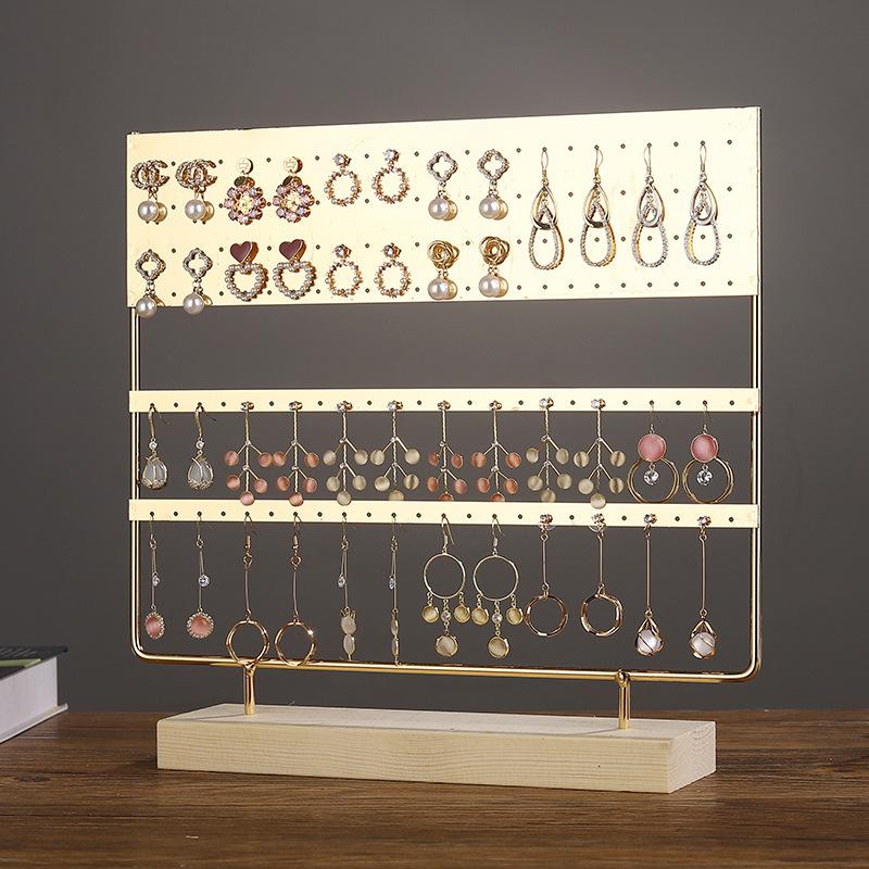 3 Tiers Earring Holder Jewelry Display Organizer Pendants Bracelets Jewelry Holder With Wooden Base Earrings Storage Rack