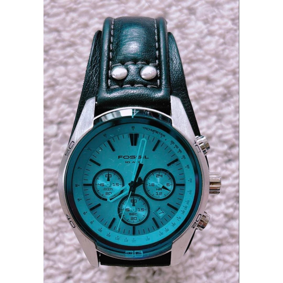 Used FOSSIL CH2564 Chronograph Watch Genuine Leather Strap
