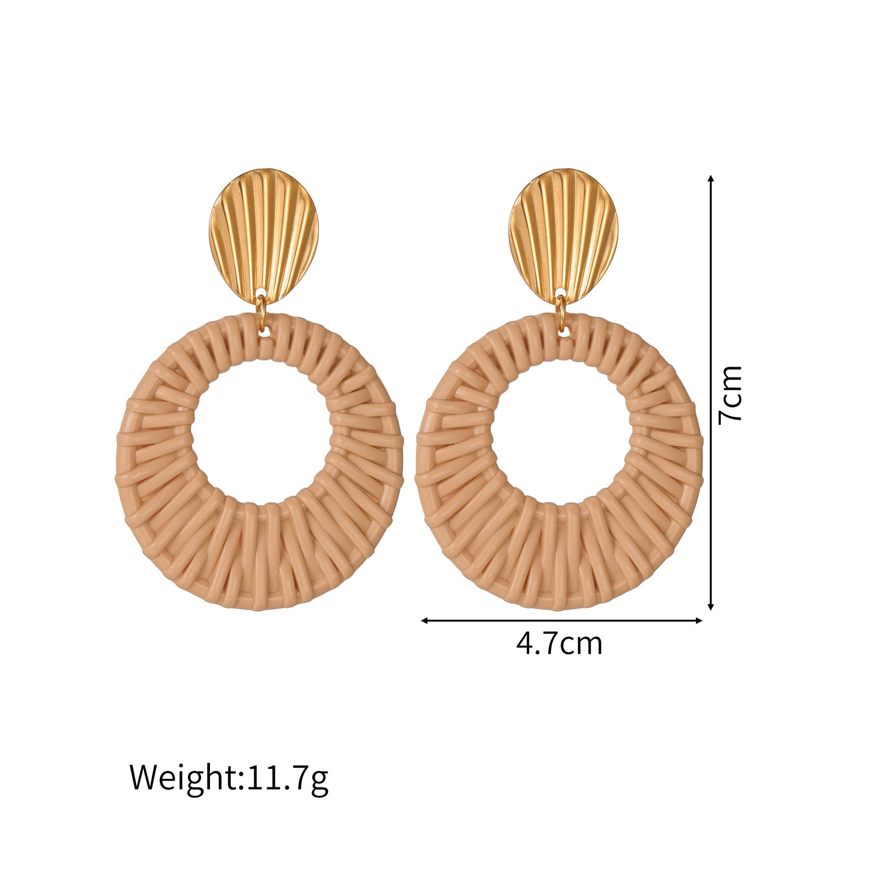 

Atoztide Gold Color Exaggerated Big Earrings For Women Stainess Steel Trendy Hollow Woven Texture Drop Earring Party Jewlry Gift GOLD