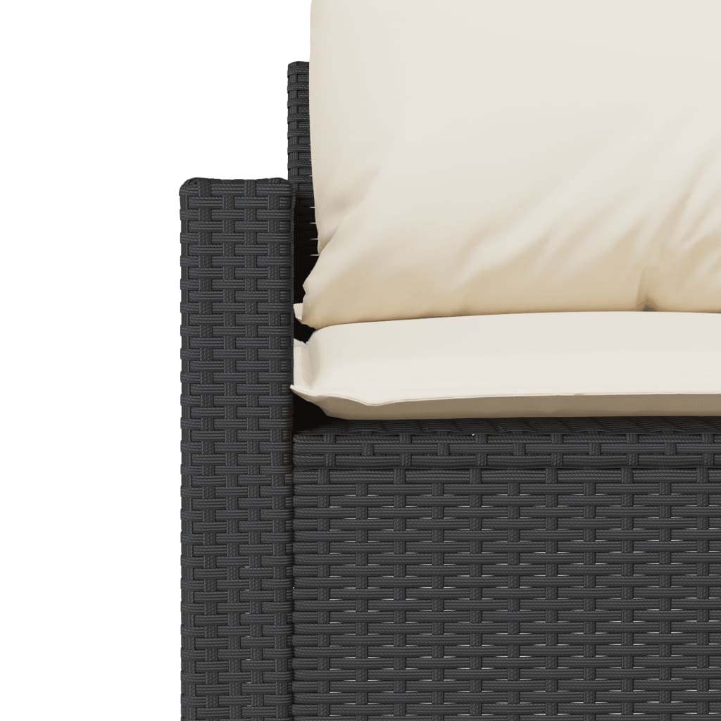 Vidaxl 4-Cz. Garden Lounge Set, Cushions, Black PE Rattan