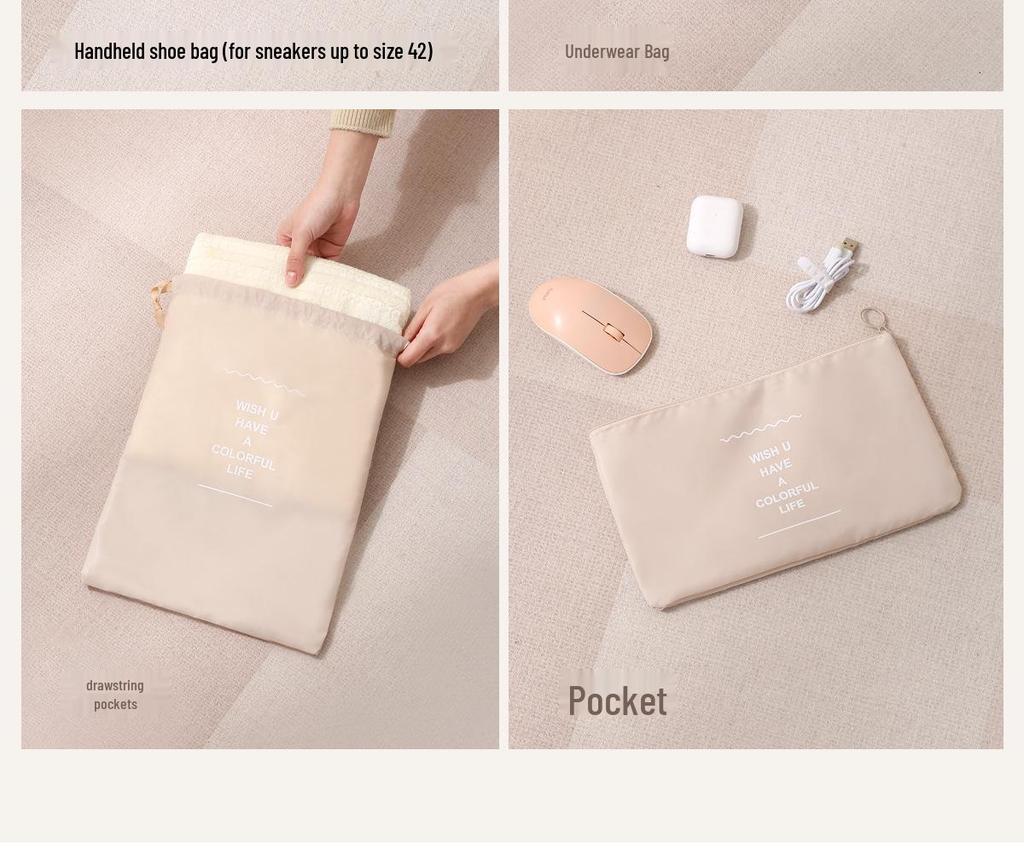 Travel Storage Set: Toiletries, Underwear, Socks, Shoes, and Clothes Organizer