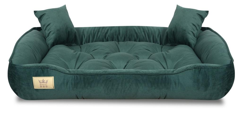 Dog bed, playpen, 100x75 cm, dark green velvet