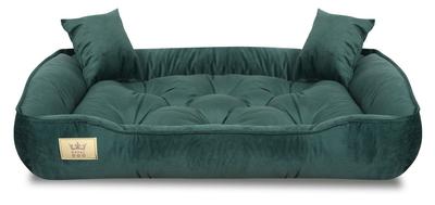 Dog Bed, Playpen, 75x65 Cm, Dark Green Velvet