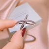 Temperament Zircon Index Finger Ring Versatile Hipster Jewelry Women'S Multi-Layer Cross Micro-Inlaid Ring