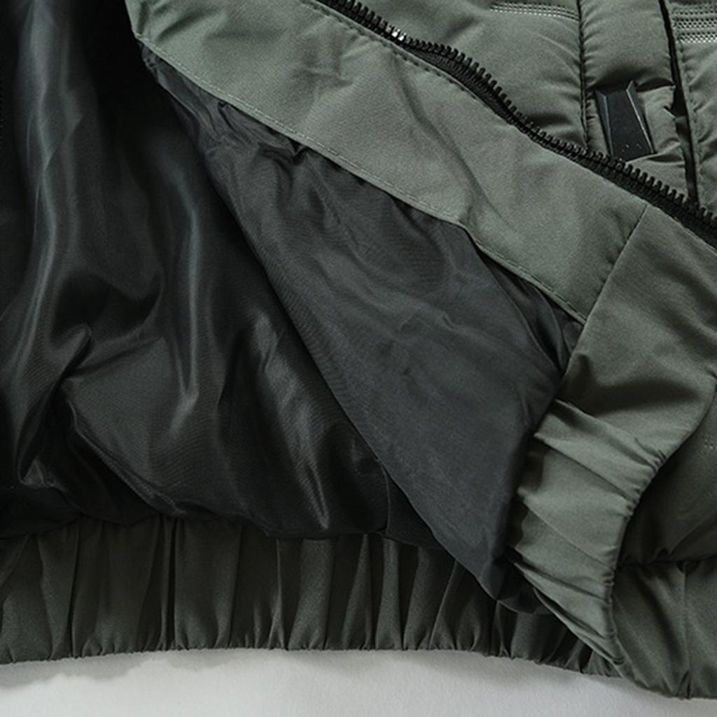 Mens Padded Down Jacket Coat Warm Zipper Hooded Thicken Coats Casual Solid Color Overcoat