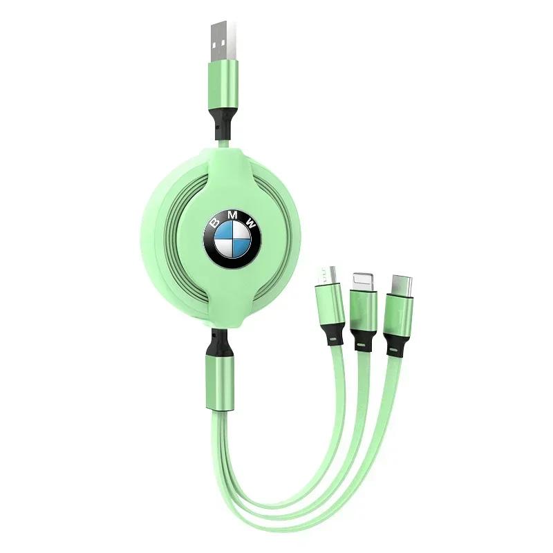 For BMW 3 In 1 Micro USB Type C Charging Cable Multi Charger For BMW X1 X2 X3 X5 X4 X6 X7 G30 G20 G32 G11 G12 F40 F30 F20 F10 F3