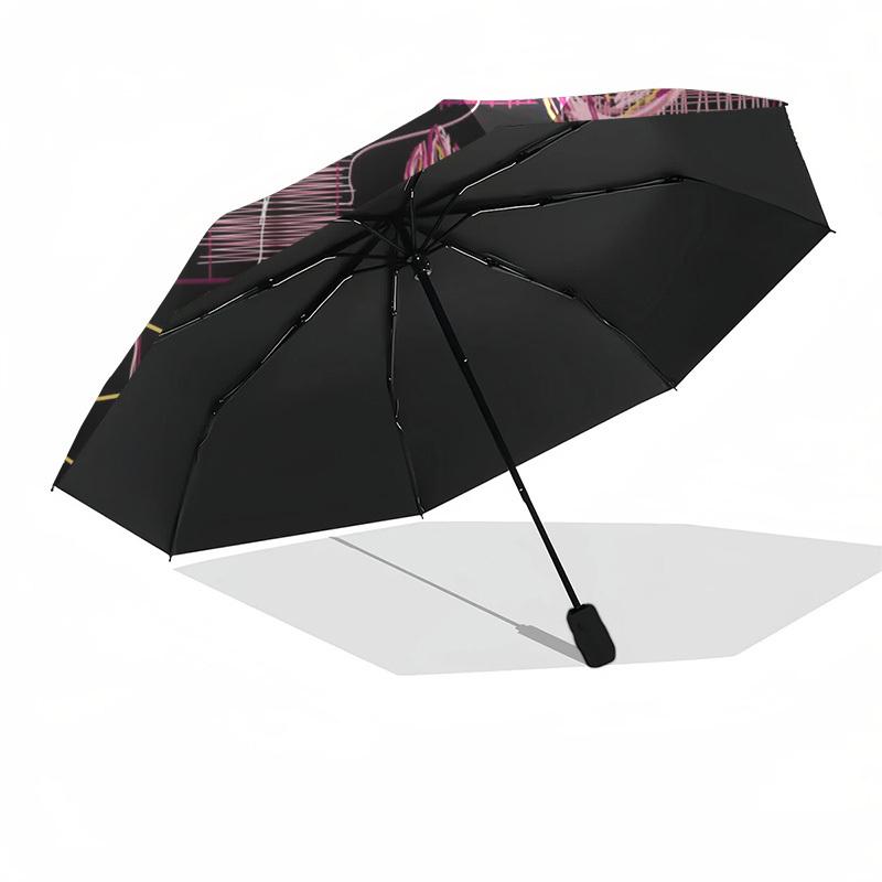 1pc Abstract Floral Pattern Umbrella with Plastic Handle,Suitable for All Seasons Umbrellaptys26041