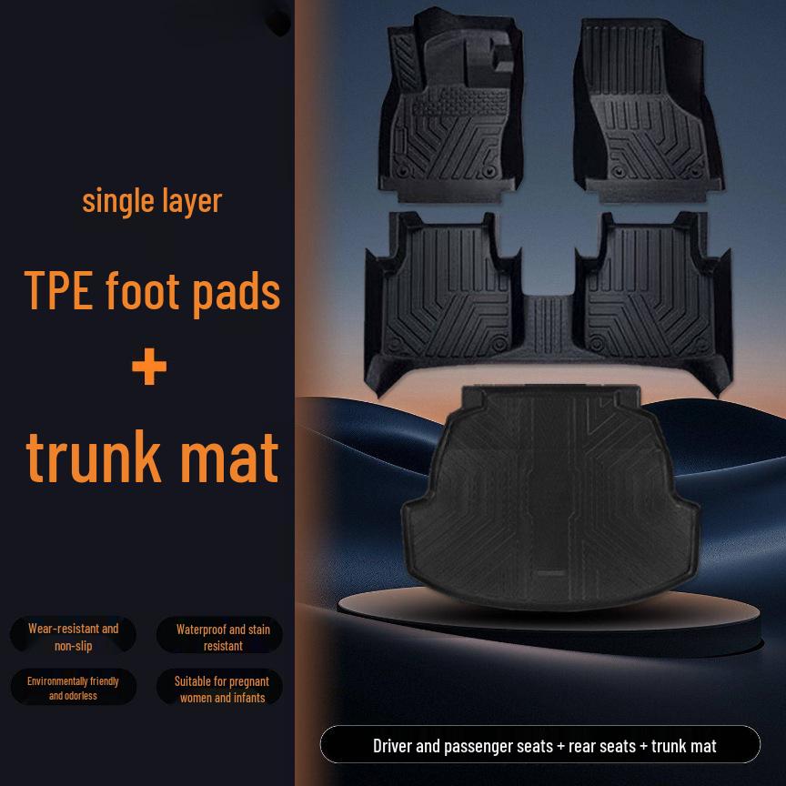 Nano 06 Floor Mats: TPE Surround for 25 Models - Includes Driver's Seat, Carpet Floor Mat, Foot Pad, and Trunk Mat.