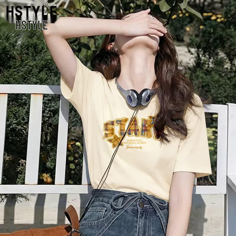 Handu Yishe Women's Pure Cotton Loose Short-Sleeve T-Shirt