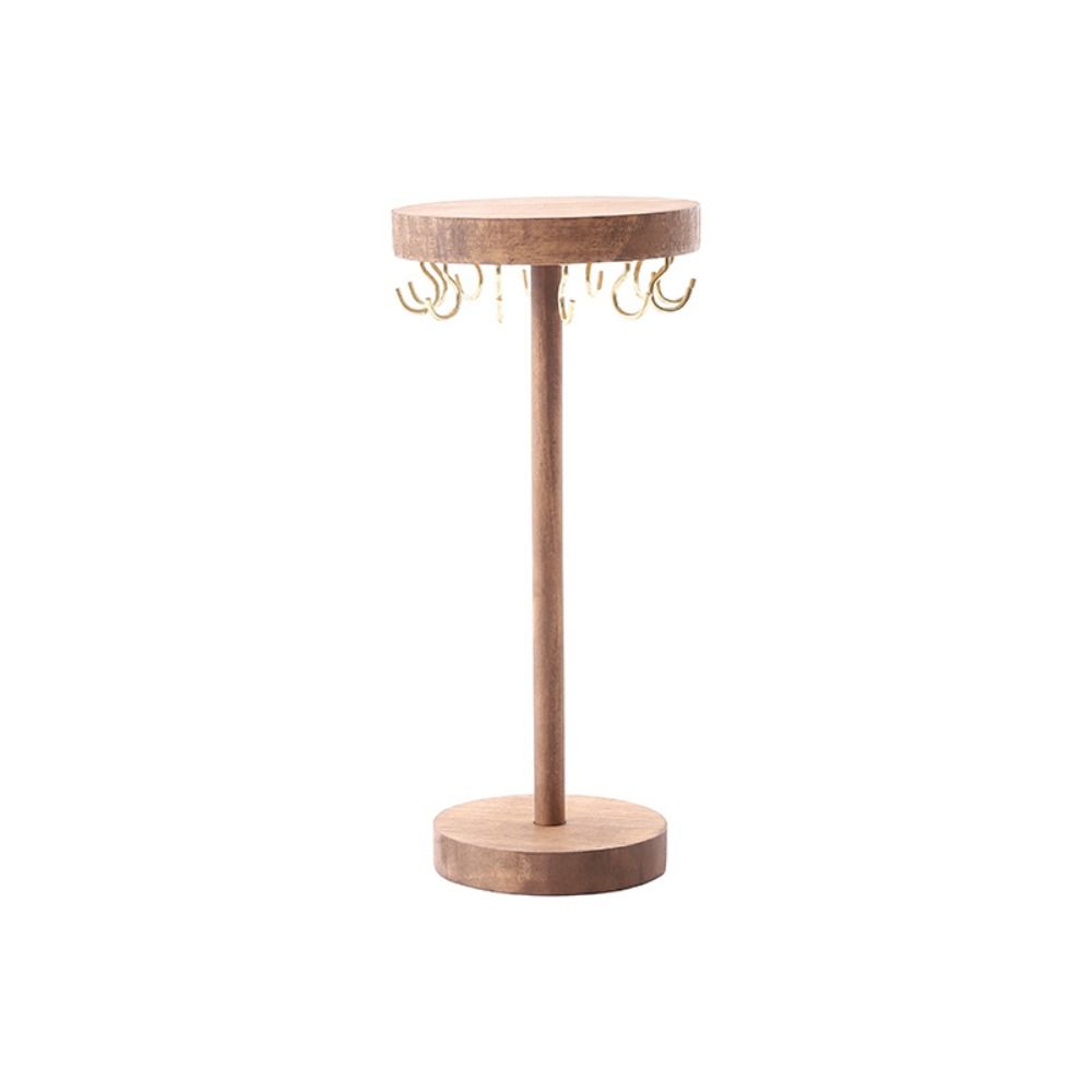 Hanging Countertop Necklace Earrings Stand Solid Wood Jewelry Storage Rack  Chains Pendant