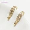 14K Gold Plated Flattened Ear Wire with Loop,Brass Earring Hook Fitting,Accessories For Earrings,DIY Jewelry Making Accessory