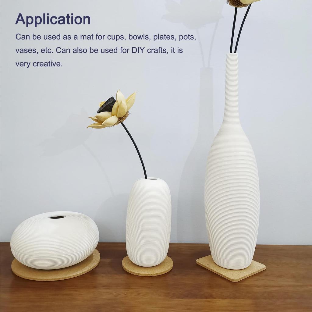 uxcell 90mm (3.54") Round Coasters, 2mm Thick Cork Cup Mat Pads, Set of 4