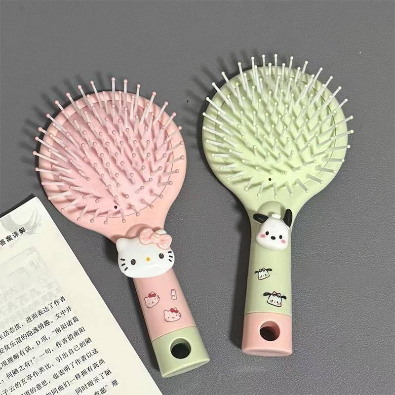 Diy Cartoon Air Cushion Comb Massage Portable Comb And Mirror All In One Comb