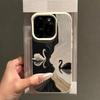 Fashion Black White Swans Pattern Phone Case For iPhone 17 16 Pro Max 16 15 14 Plus 13 12 11 Pro Max 16E 17 Air XR XS Soft Cover