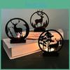1pcs Candlesticks Ornaments Creative Metallic Black Wrought Iron Elk Christmas Glowing Decorations Crafts