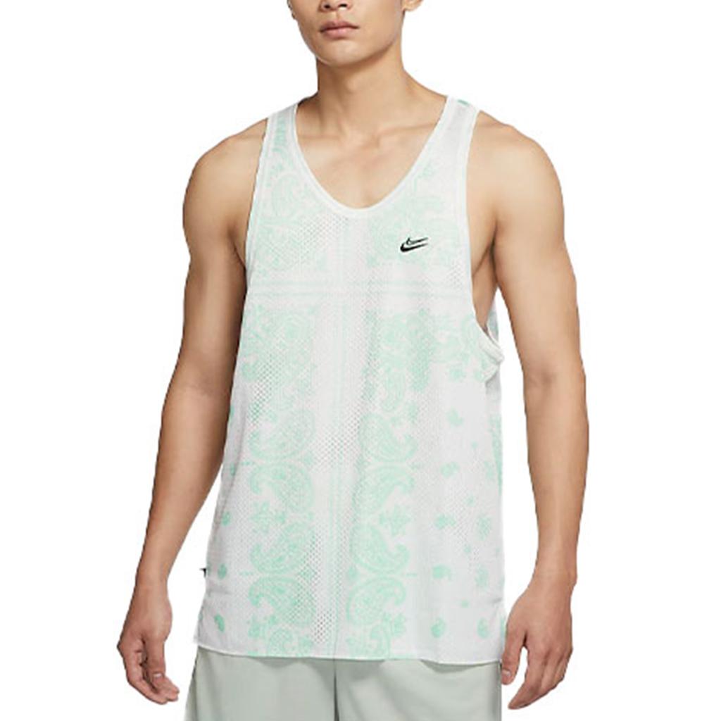 Nike Dri-Fit Casual Breathable Cashew Flower Sleeveless Tank Top Men Tops Green DH7372-121