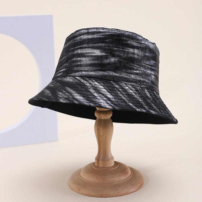 New big head circumference bucket hat women spring and autumn sunscreen sunshade show face small PU basin hat fashion bucket hat