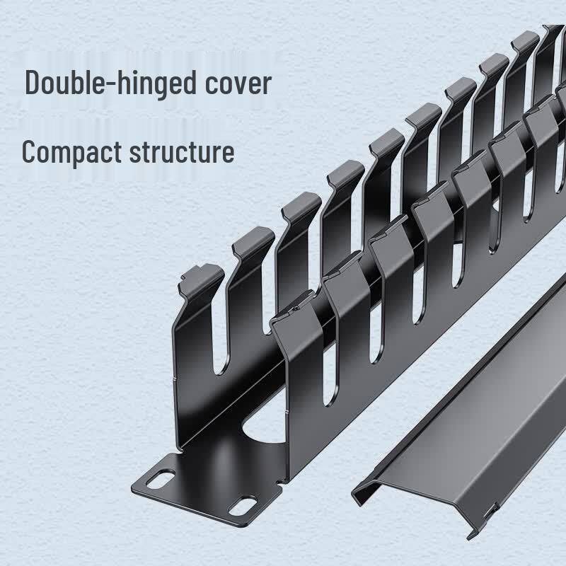 HAILE 1U 19-inch 24-Port Thickened Metal Rackmount Cable Organizer
