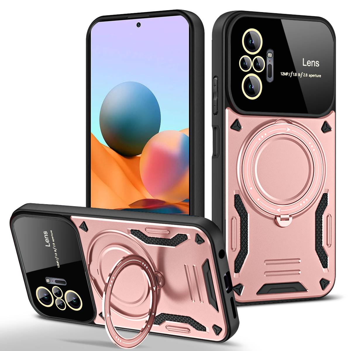 

Magsafe Бронированный чехол для Xiaomi Redmi Note 14 13 12 5G Pro Note 9s 10s 11s 11 10 4G Беспроводная зарядка Ударопрочный Чехол с магнитным кольцом Redmi Note 13 Pro+ розового золота