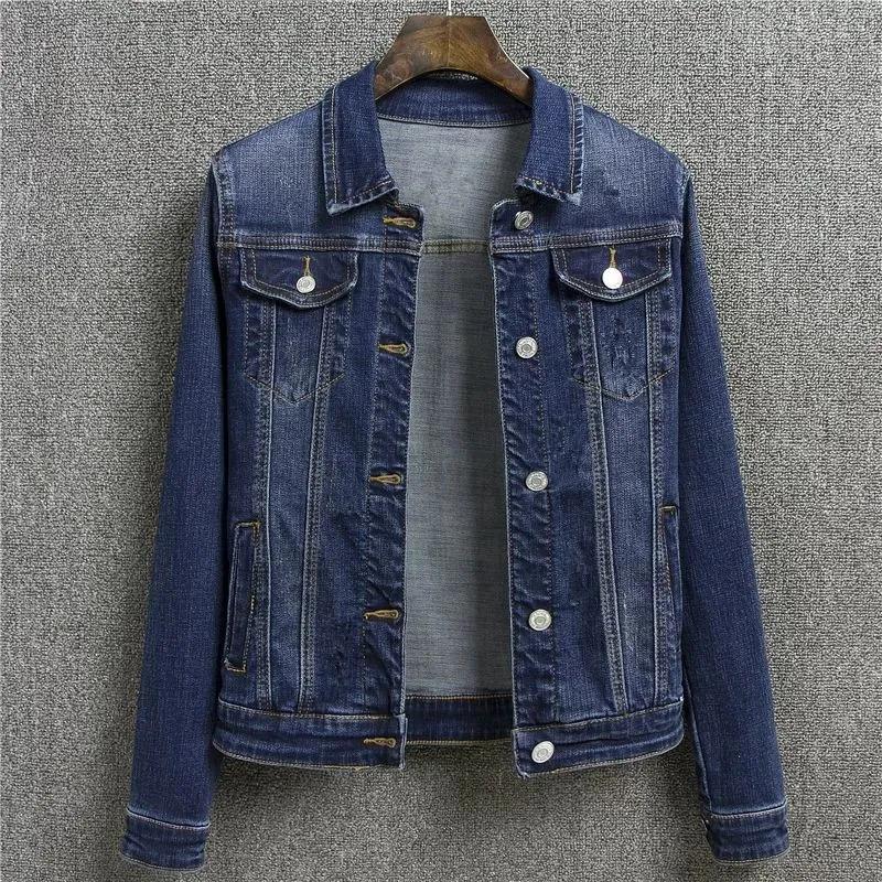 Women's Autumn Casual Denim Jacket Long-Sleeved Single-Breasted Jeans Women's Short Top