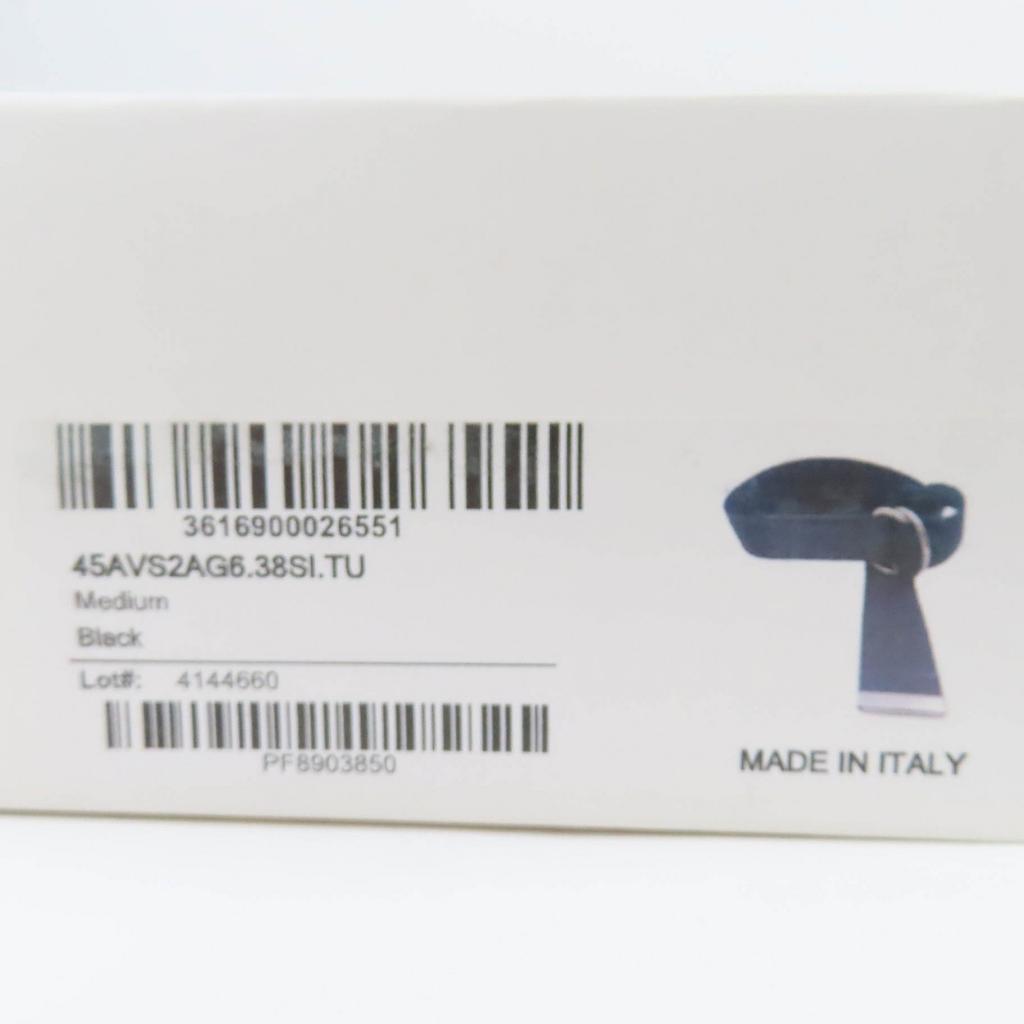 Vynikající CELINE pásek Logo design střední dvojitý kroužek v kůži černý Dámský 45AVS2AG6 Použitý