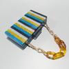 Summer Dinner Bag Retro Color Bar Splicing Acrylic Shoulder Chain Bag Bag Women