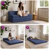 Folding Sofa Bed Blue 120 x 60 x 49 cm Fabric