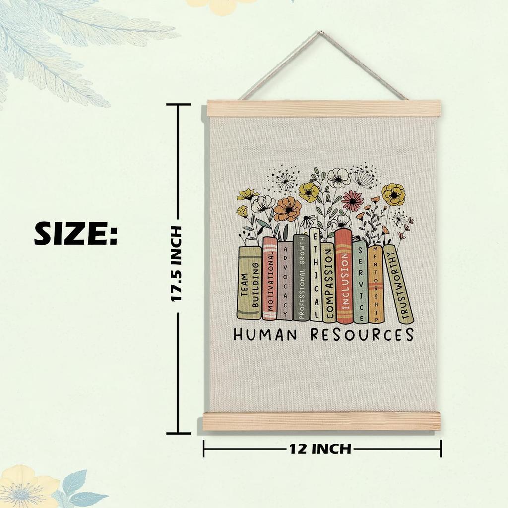 BearCake Human Resources Wall Art Office Decor,Human Resources Gifts for Women,Future HR Manager Student Graduation Gifts, 12x16 Inches Framed