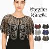 Ruffle Sequins Shawls Blingbling Short Cape Shiny Flapper Shawl  Party Dinner