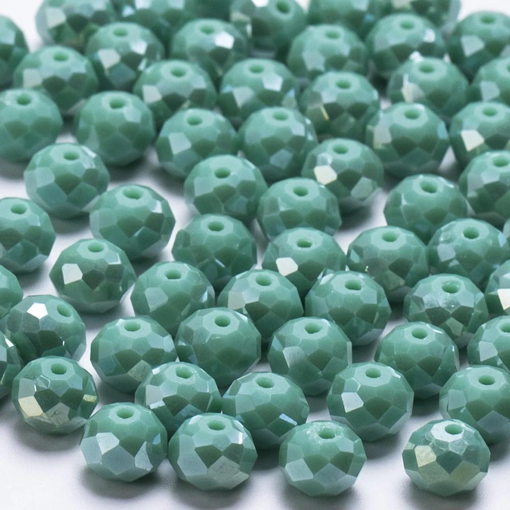 4 6 8 mm Rondell Kristallpärlor Fasetterade Porslinsglas Pärlor Lösa Avståndspärlor för Smyckestillverkning Handarbete Armband Halsband