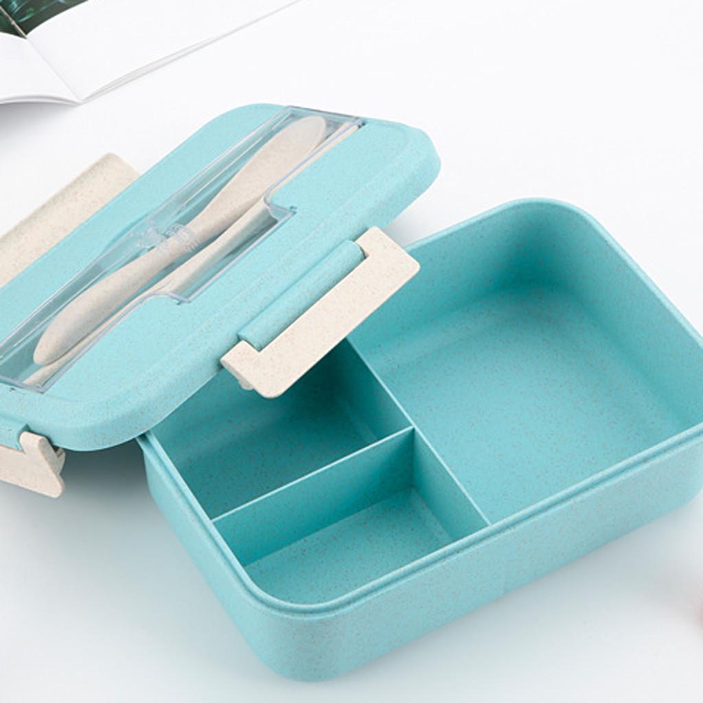 Picnic Bento 3-compartment Meal Storage Lunch Box With Cutlery For Kids Adult
