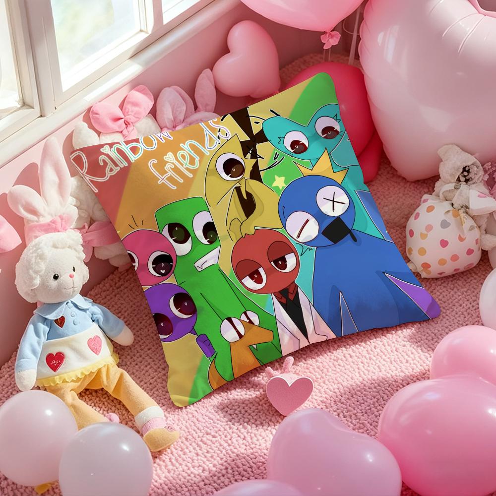 Gra R-Rainbow Friends Poszewka na poduszkę Wzór Drukowana poszewka na poduszkę do salonu Pokrowiec na poduszkę na sofę i Dekoracja sypialni