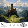 500pcs/Puzzle Game for Endurance And Logic Training - Exquisite Puzzle - "Mountain Peak Ancient Temple Cloud Mountain Ridge Pedestrian" Suitable for L