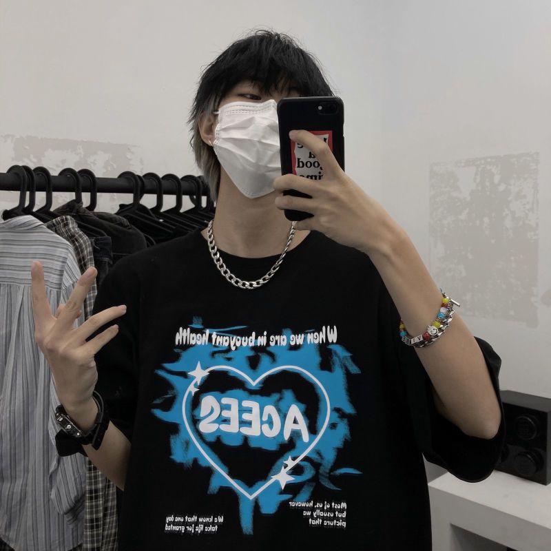 Women T-shirt Harajuku Goth Female Tee Aesthetic Loose Punk Dark Grunge Ladies Gothic Top T-shirts Clothes Y2k Streetwear