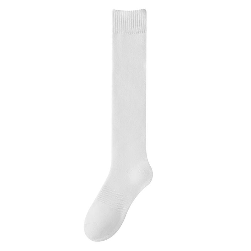 Women's Spring and Autumn Thickened Warm Calf Socks Cotton Socks Solid Color Casual Anti-abrasion and Anti-pilling Versatile Hoop Socks