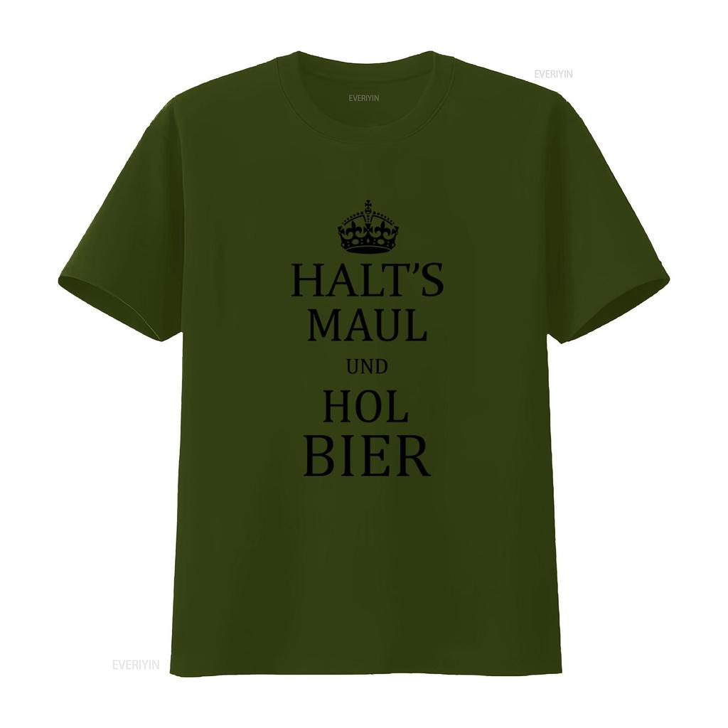 Lustiges Damen Slogan T-Shirt Halts Maul Und Hol Bier Design Schwarz S M L vintage gewaschen Mode Designer Kleidung