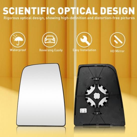 For 2015-22 Ford Transit 150 250 350 Mirror Glass Upper Heated Left Driver Side