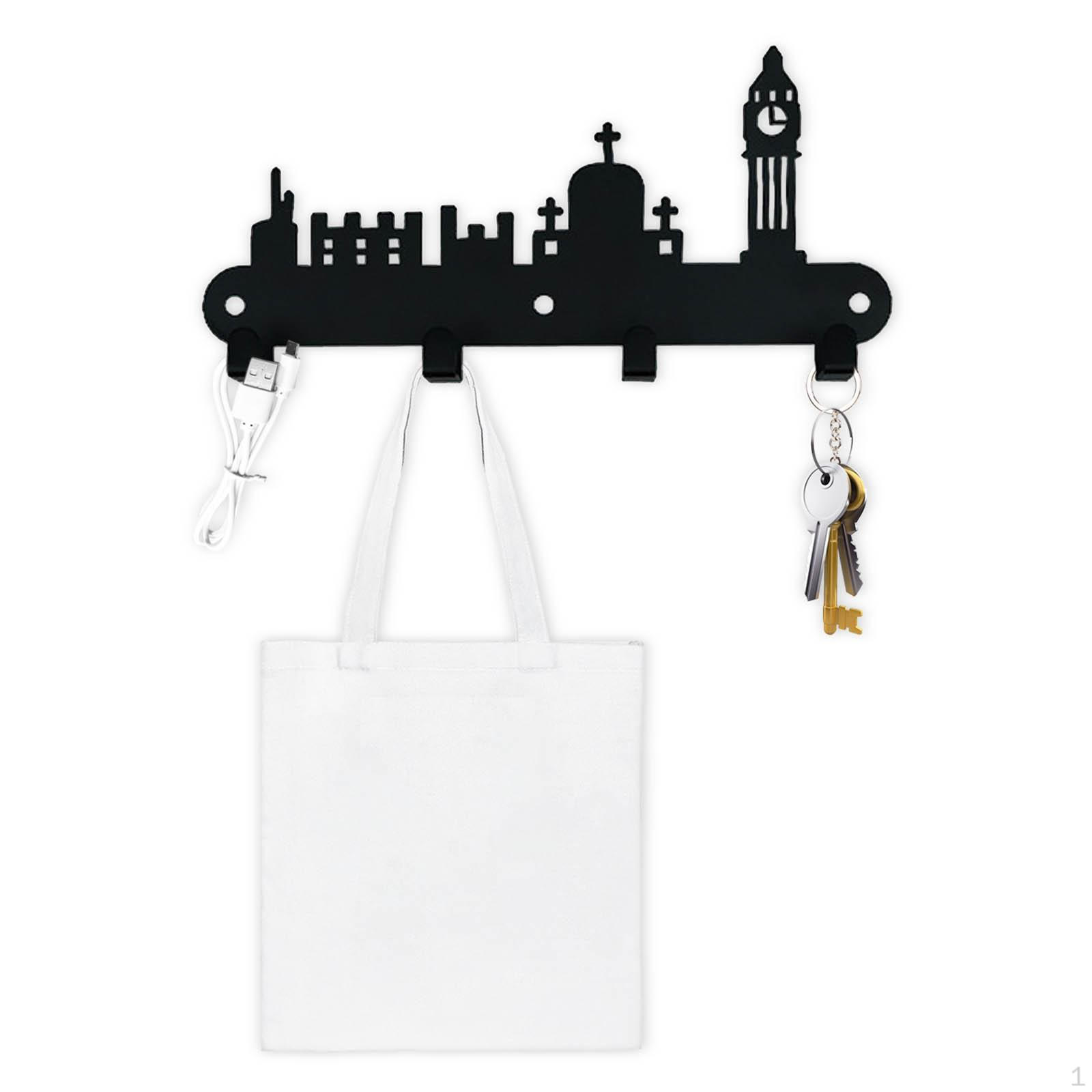 

Крючок для одежды, держатель для ключей, прочные настенные крючки для душа, черная ванная комната с аксессуарами