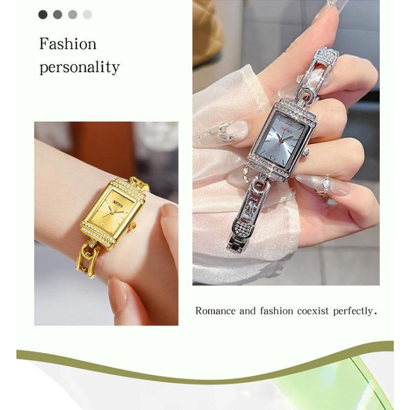 Fashion Luxury Square Dial Women Quartz Watch Elegant Alloy Strap Waterproof Wristwatch Reloj Mujer Girls Clock Gift