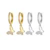 925 Sterling Silver Huggie Hoop Earrings Cactus Diamond Zircon Classic Gold Plated for Women for Weddings or Gifts