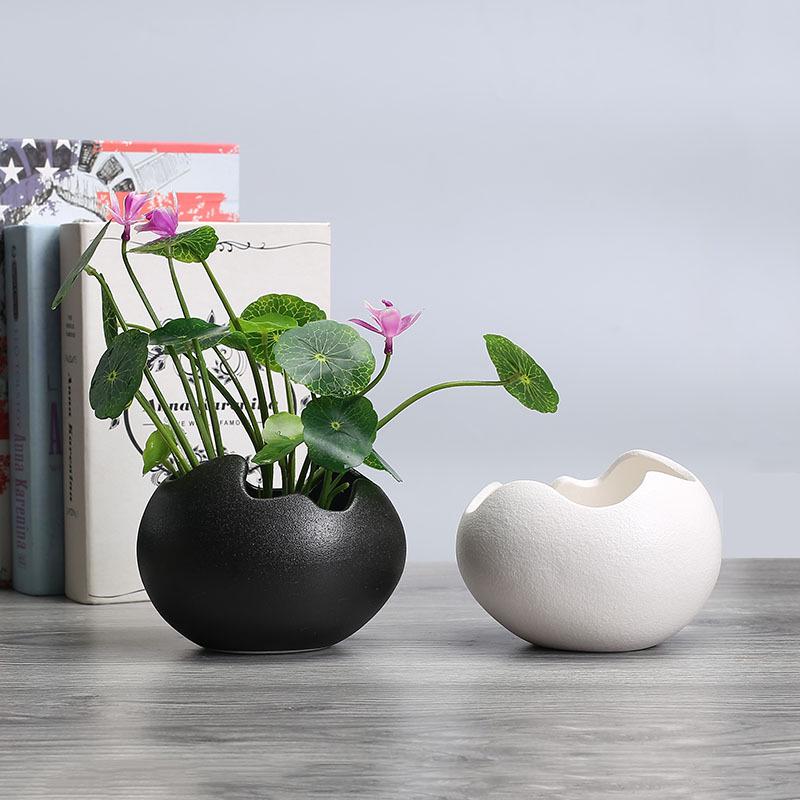 European Retro Hydroponic Flower Pot Ceramic, Creative Home Gardening Succulent Flower Pot Small