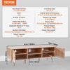 Rattan TV Stand for 65" TV Boho TV Stand with Build-in Socket Oak