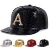 Metal with Drill A Crocodile Grain PU Leather Hip-hop Hat Unisex Flat Top Baseball Cap Fashionable Outdoor Sunscreen Hats Leisure Travel Caps