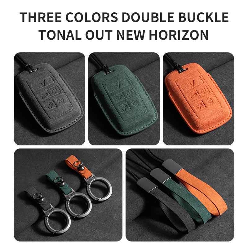 Compatible 3D Suede Key Cover for Land Rover, Range Rover Discovery, Sport 2, and Autobiography 4th/5th Gen Models.