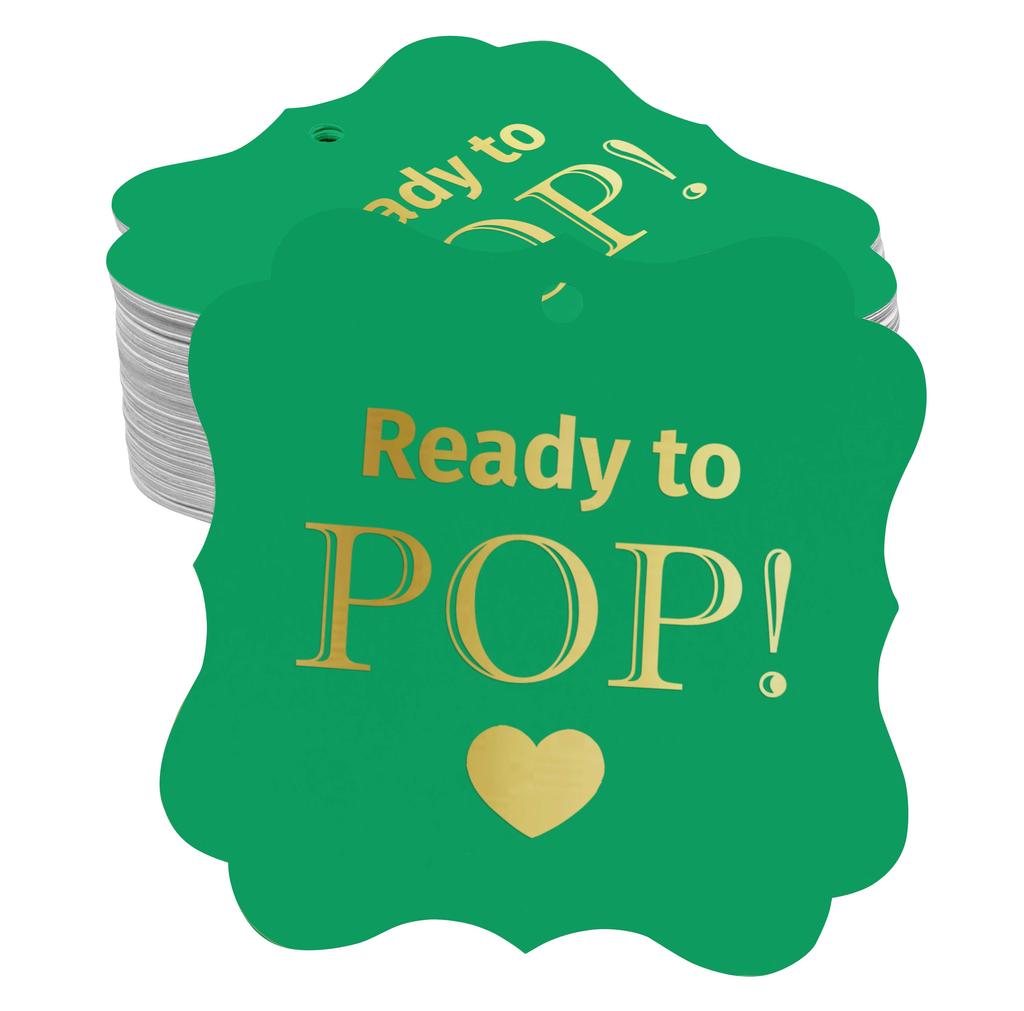 Inkdotpot Real Gold Foil Ready To Pop Baby Shower Tags Favor Bracket Shape Hang Pack Of 100 Paper