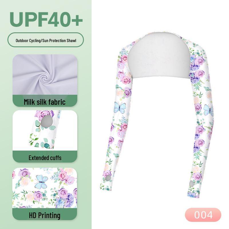Chal y mangas de seda de hielo para mujer con protección UV