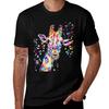 Watercolour Giraffe Tshirt Functional Casual Short Sleeve Tee Tshirt