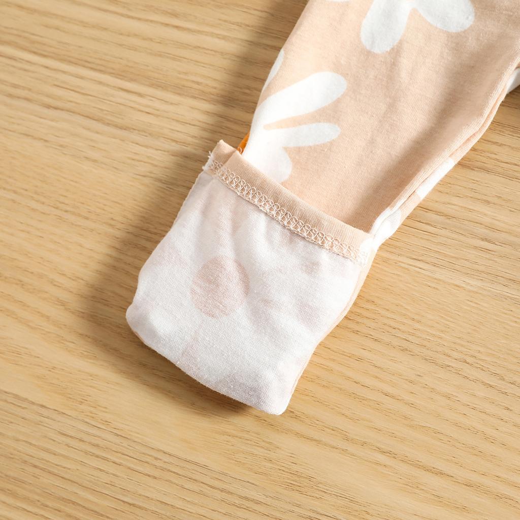 Newborn Baby Girl Sleep Sack Sets, Long Sleeve Flower Printed O-Neck Sleeping Pocket + Cute Headband Suits